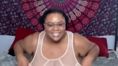 Blowjob curvaceous Jessica Storm with ebony tits for tit fuck